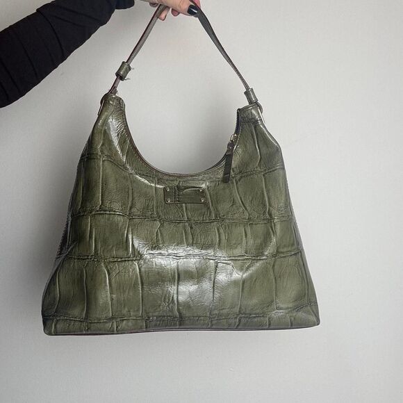 Kate Spade Olive Green Crocodile Leather Hobo Bag - Picture 1 of 8